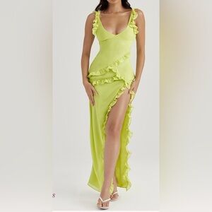 House of CB - XS Lime Green Ruffled Dress